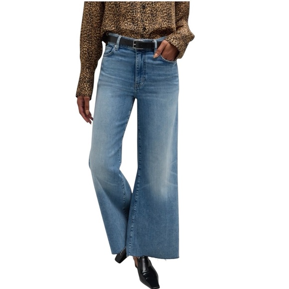 Frame Le Palazzo Crop Wide Leg High Rise Casual Denim Jeans Women’s 30 - Picture 5 of 16